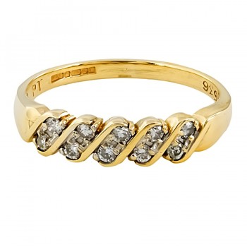 9ct gold Diamond 0.20cts half eternity Ring size O